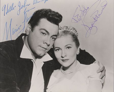 Lot #993 Mario Lanza and Joan Fontaine Signed Photograph - Image 2