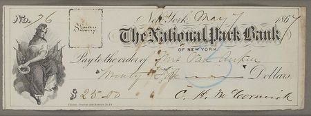 Lot #286 Cyrus McCormick Check - Image 2
