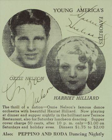 Lot #1139 Ozzie and Harriet Nelson Signed Photograph - Image 2