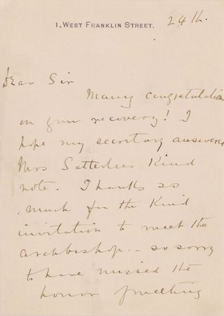 Lot #307 William Osler: On treating clergy: ?I never deal with them as ordinary patients?in the financial sense? - Image 2