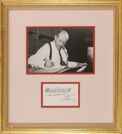 Lot #922 Sig Romberg Signed Musical Quote - Image 1