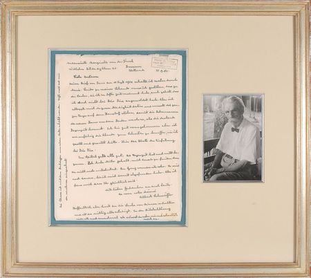 Lot #332 Albert Schweitzer Handwritten Letter Signed - Image 1