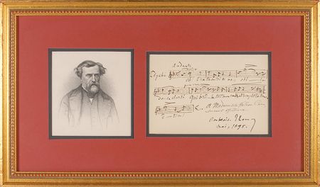 Lot #852 Ambroise Thomas Signed Musical Quote - Image 1