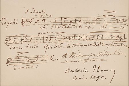 Lot #852 Ambroise Thomas Signed Musical Quote - Image 2