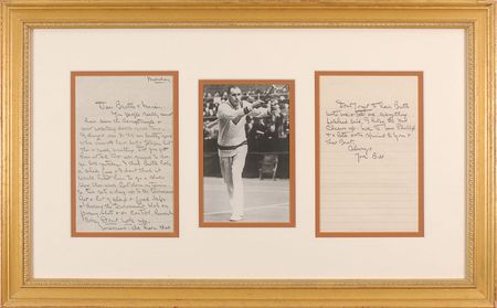 Lot #1217 Bill Tilden: ?Get a lot of sleep & food before & during the tournament. Work on passing shots & on control? - Image 1