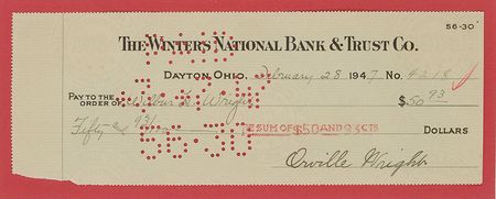 Lot #520 Orville Wright Check - Image 2