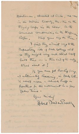 Lot #165 Robert Baden-Powell: ?So ?Be Prepared? to help them in starting Scouts ere long!? - Image 2