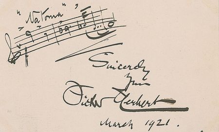 Lot #824 Victor Herbert Signed Musical Quote - Image 1