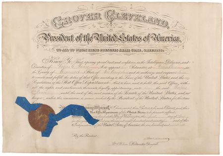Lot #40 Grover Cleveland Signed Document