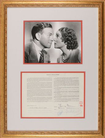 Lot #1034 George Burns and Gracie Allen Signed Document - Image 1