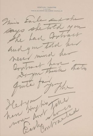 Lot #1099 Flo Ziegfeld Handwritten Letter Signed - Image 3