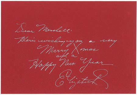 Lot #1085 Elizabeth Taylor Christmas Card - Image 1