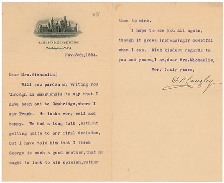 Lot #517 Samuel P. Langley Letters - Image 1