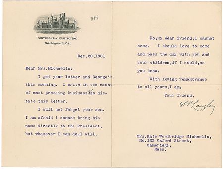 Lot #517 Samuel P. Langley Letters - Image 2