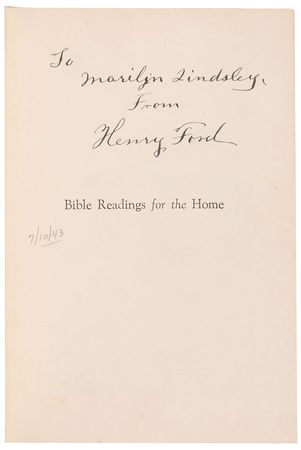 Lot #228 Henry Ford: Spiritual readings presented to a young lady that fired up a Michigan Ford plant - Image 1