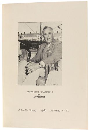 Lot #88 Franklin D. Roosevelt: ?Seventy five years after the critical battle of Antietam, there are still many among us who can remember it? - Image 2