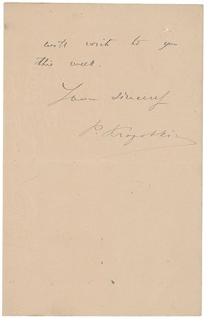 Lot #270 Peter Kropotkin Handwritten Letter Signed - Image 3