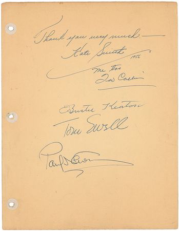 Lot #1065 Buster Keaton and Paul Newman Signatures - Image 1