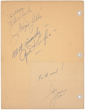 Lot #1065 Buster Keaton and Paul Newman Signatures - Image 2