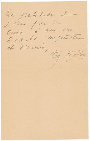 Lot #653 Auguste Rodin: Heartfelt appreciation for his devoted friend: “You have done a lot for me” - Image 2