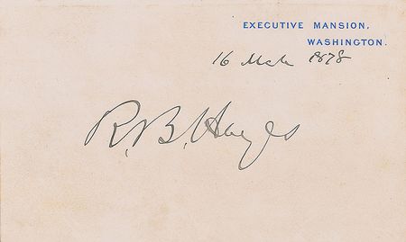Lot #36 Rutherford B. Hayes Executive Mansion Card
