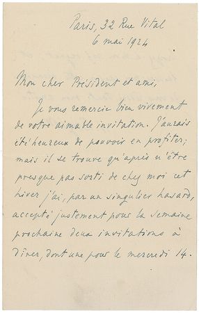 Lot #175 Henri Bergson Handwritten Letter Signed - Image 1
