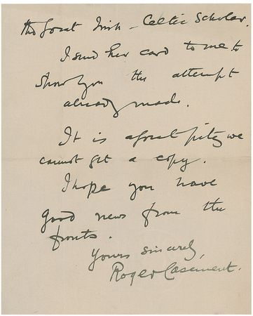 Lot #188 Roger Casement: While committing treason in Berlin, the Irish nationalist fails in finding a copy of Yeats?s play - Image 2