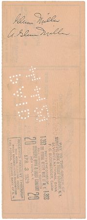 Lot #899 Glenn Miller Check - Image 2