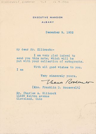 Lot #91 Eleanor Roosevelt Typed Letters Signed - Image 3