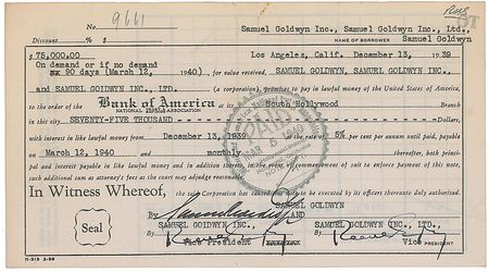 Lot #1134 Hollywood Documents Documents - Image 2