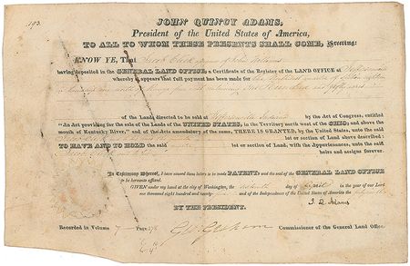 Lot #14 John Quincy Adams Signed Document