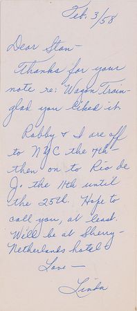 Lot #1044 Linda Darnell: Writing while filming Second Chance: ?It?s being made in the new third dimension, in color, too? - Image 2