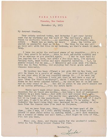 Lot #1044 Linda Darnell: Writing while filming Second Chance: ?It?s being made in the new third dimension, in color, too? - Image 3