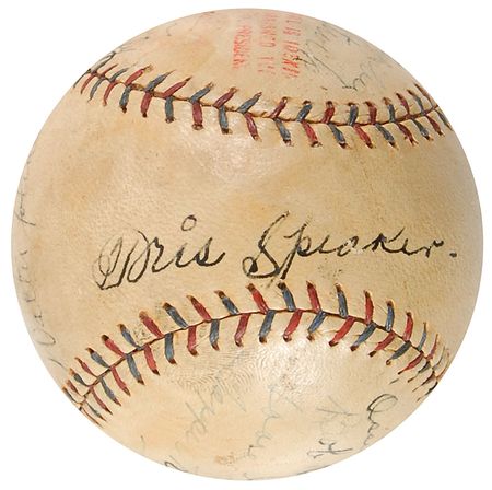 Lot #1222 Washington Senators: 1927: Extraordinary 1927 Senators baseball with Walter Johnson and Tris Speaker - Image 1