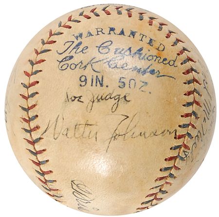 Lot #1222 Washington Senators: 1927: Extraordinary 1927 Senators baseball with Walter Johnson and Tris Speaker - Image 2