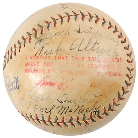 Lot #1222 Washington Senators: 1927: Extraordinary 1927 Senators baseball with Walter Johnson and Tris Speaker - Image 3