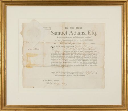 Lot #161 Samuel Adams: Adams appoints an ensign to the Massachusetts militia - Image 1