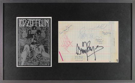 Lot #898 Led Zeppelin: Terrific vintage set of Zeppelin signatures - Image 1
