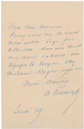 Lot #791 Alexandre Dumas, fils Handwritten Letters Signed - Image 1