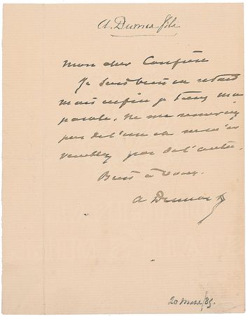 Lot #791 Alexandre Dumas, fils Handwritten Letters Signed - Image 2