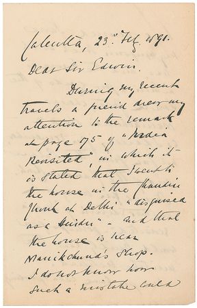 Lot #486 Frederick Roberts: “I went to the house in the Chandiri Chonk at Delhi ‘disguised as a Hindu’” - Image 1
