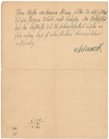 Lot #178 Otto von Bismarck Handwritten Letter Signed - Image 4