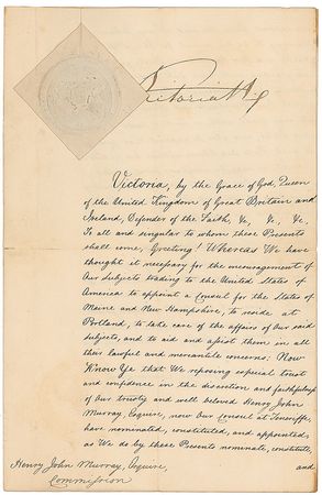 Lot #326 Queen Victoria Signed Document - Image 1