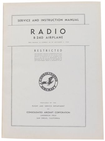 Lot #43 B-24D Radio Service and Instruction - Image 2
