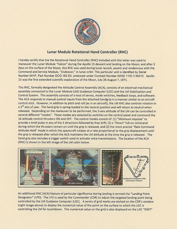 Lot #431 Apollo 15 Flown Lunar Module Rotational Hand Controller - Image 5