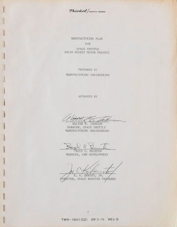 Lot #557 Space Shuttle Manufacturing Plan - Image 2