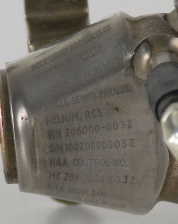 Lot #192 Apollo Command and Service Module Check Valve - Image 3