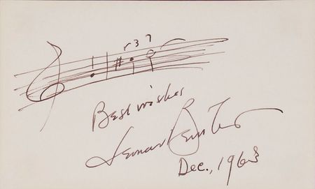 Lot #660 Leonard Bernstein: Early musical quotation from West Side Story - Image 1