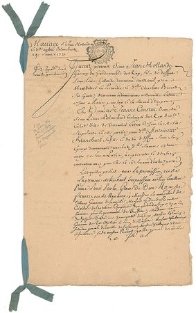Lot #180 King Louis XV: Louis gives his approval to a noble marriage - Image 1