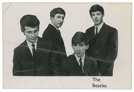 Lot #587 Beatles: Early 1962 promo card with Pete Best, signed just three days before he was fired by the band - Image 2